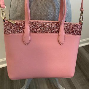 kate spade pink glitter satchel